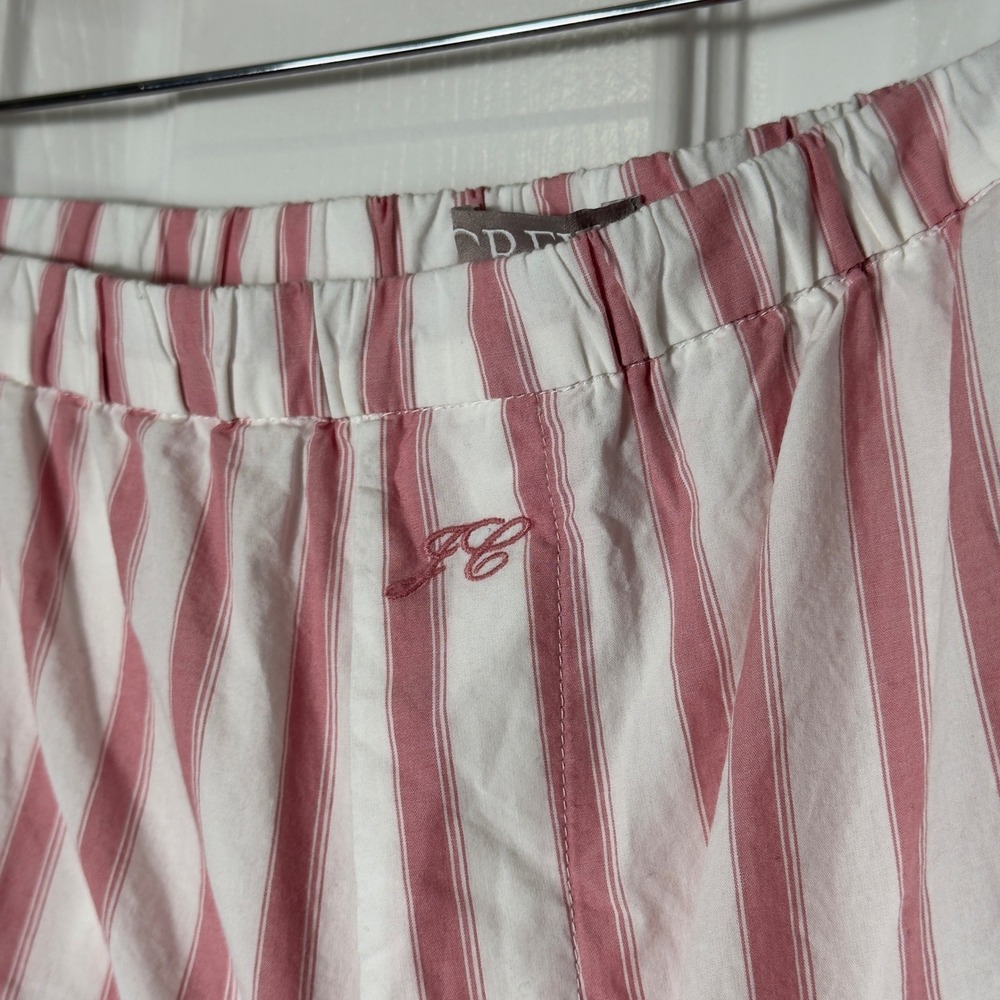 J. Crew Pink White Stripe Pajama Pants Lounge Sleepwear Women's XXL Elastic - Picture 3 of 7